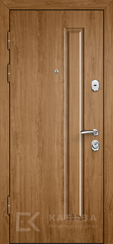 Фото №2 «Металлическая дверь графит с фрезеровкой решётка МДФ-панель дуб для квартиры №192»