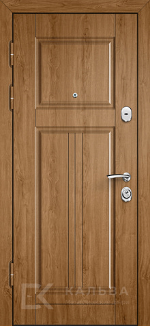 Фото №2 «Железная дверь махагон с геометрическим рисунком и дубом №567»