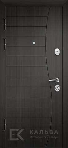 Фото №2 «Входная дверь графит гладкая снаружи МДФ Волна внутри №336»