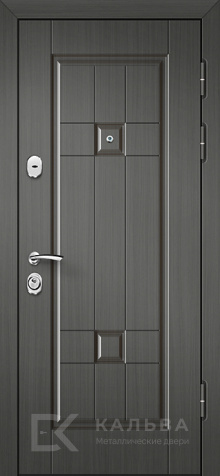 Фото «Стальная дверь графитовая геометрия и орех с греческим узором №70»